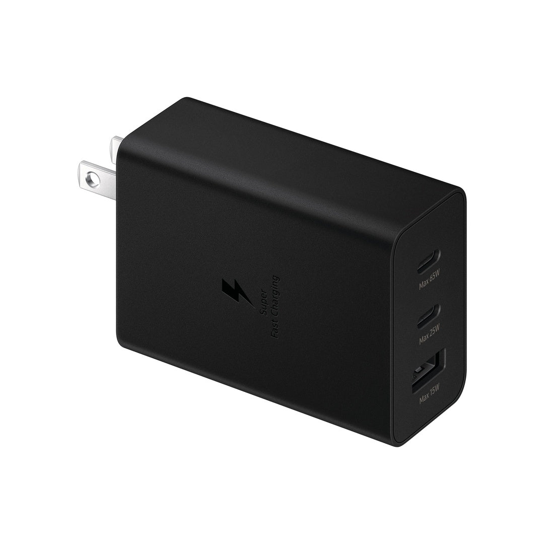 CARICABATTERIA DA RETE SAMSUNG SUPER FAST CHARGING 65W EP-T6530NBEGEU 2 PORTE USB-C/1 PORTA USB-A BLACK