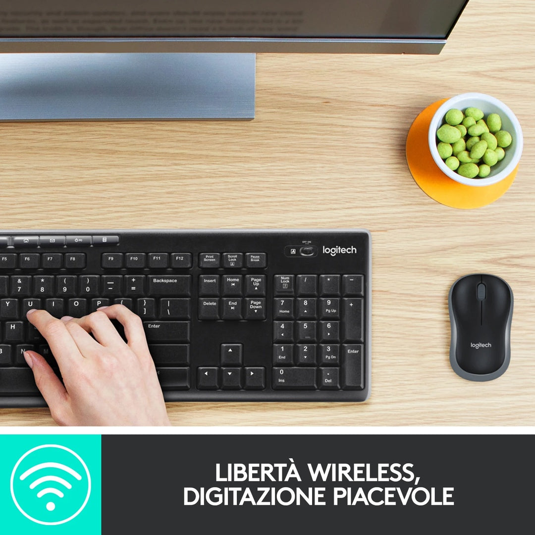 TASTIERA + MOUSE OTTICO WIRELESS LOGITECH MK270 920-004512